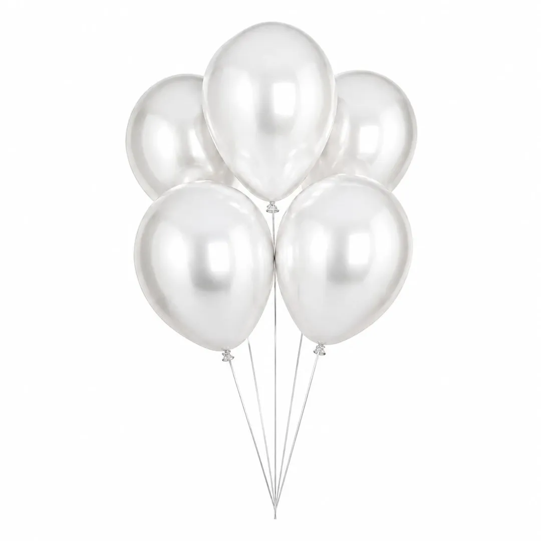 5 Balloons White