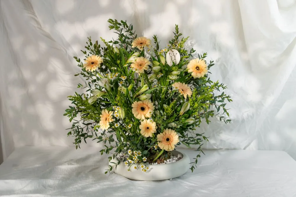 Peach Gerbera Vase Arrangement