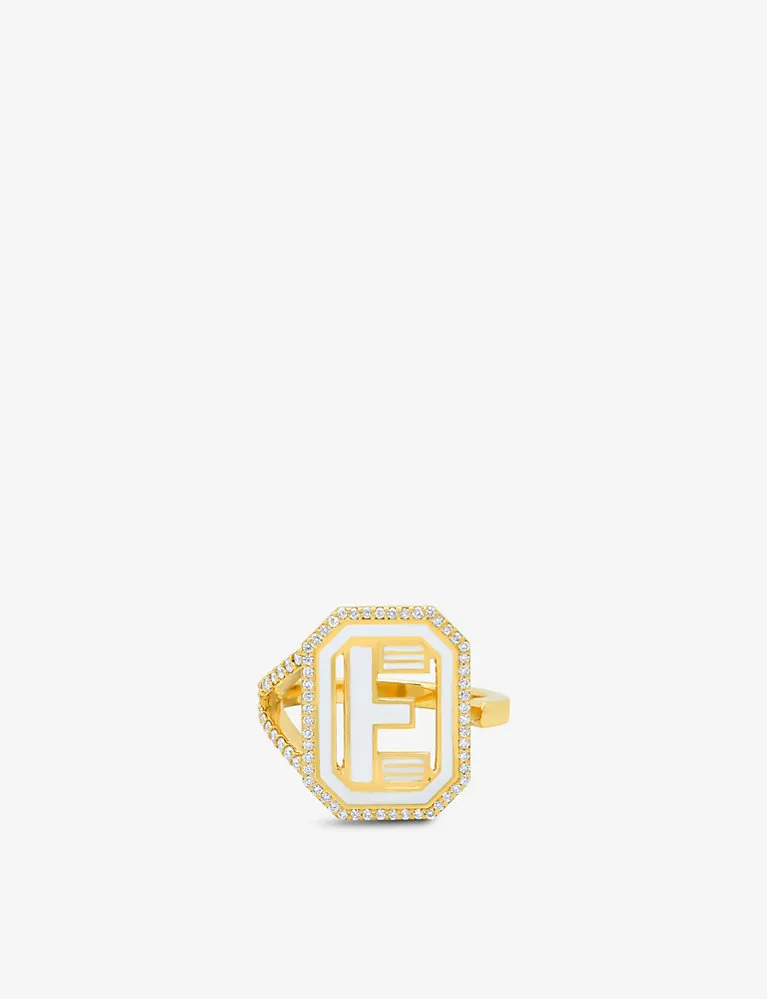 The Alkemistry Colette Gatsby E Initial 18Ct Yellow-Gold And Diamond Ring