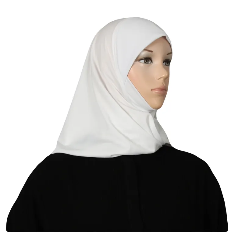 حجاب نايلون بكريب مفتوح (أبيض)