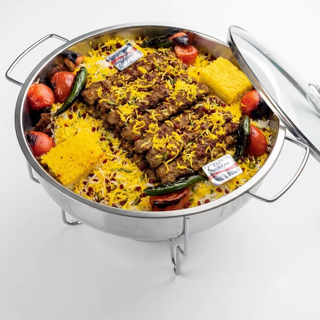 سخان جلو كباب مع عيش الزعفران