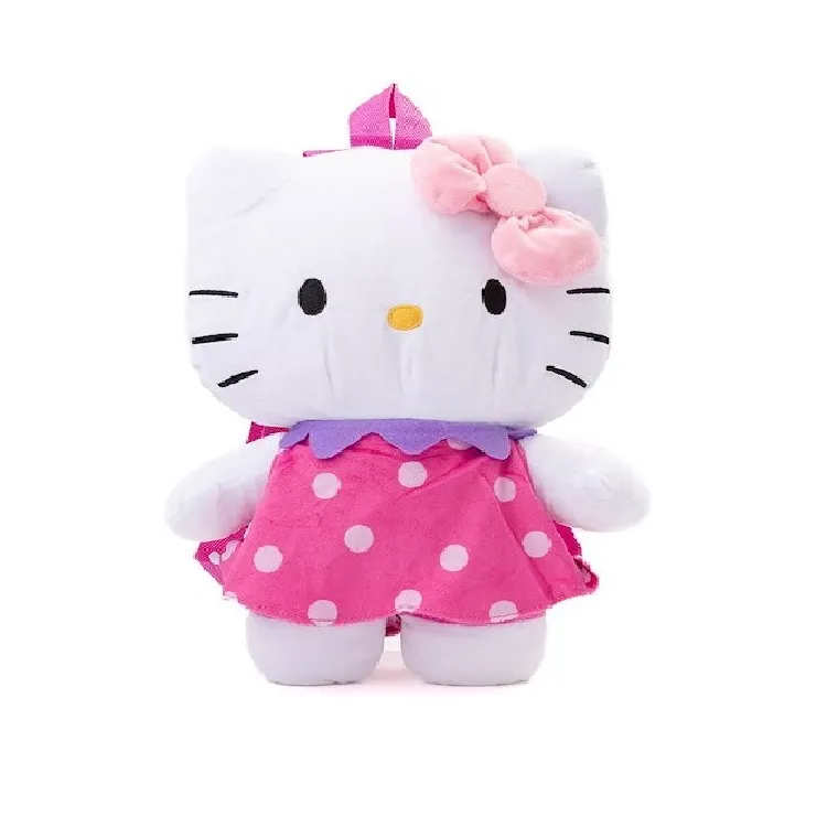 Hello Kitty Plush Backpack Bag Pink\White