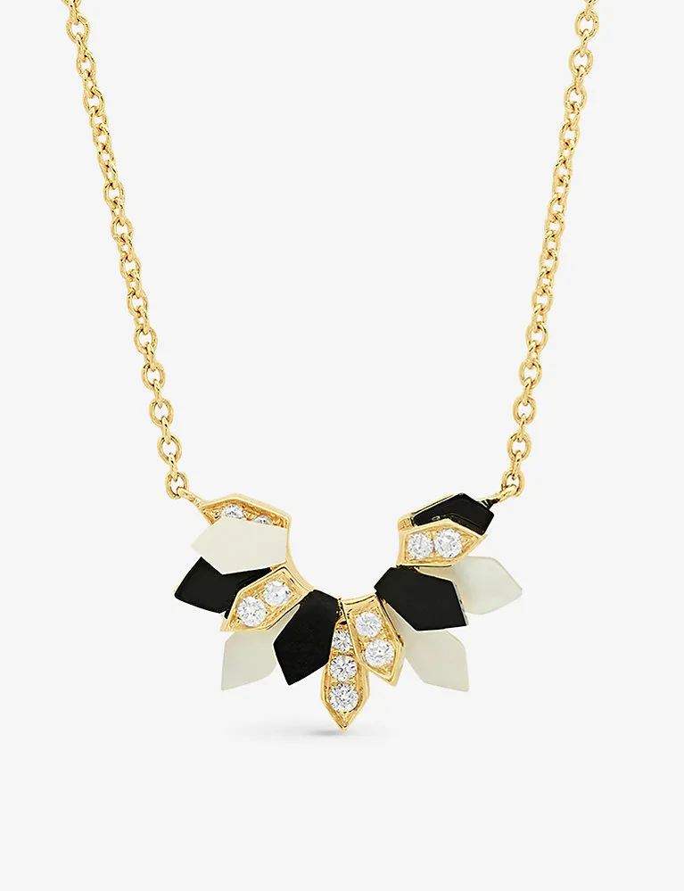 The Alkemistry Penacho 18Ct Yellow-Gold, Mother-Of-Pearl, Onyx And Diamond Necklace