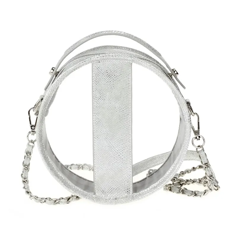 Canteen Python Clear Crossbody Bag - Grey
