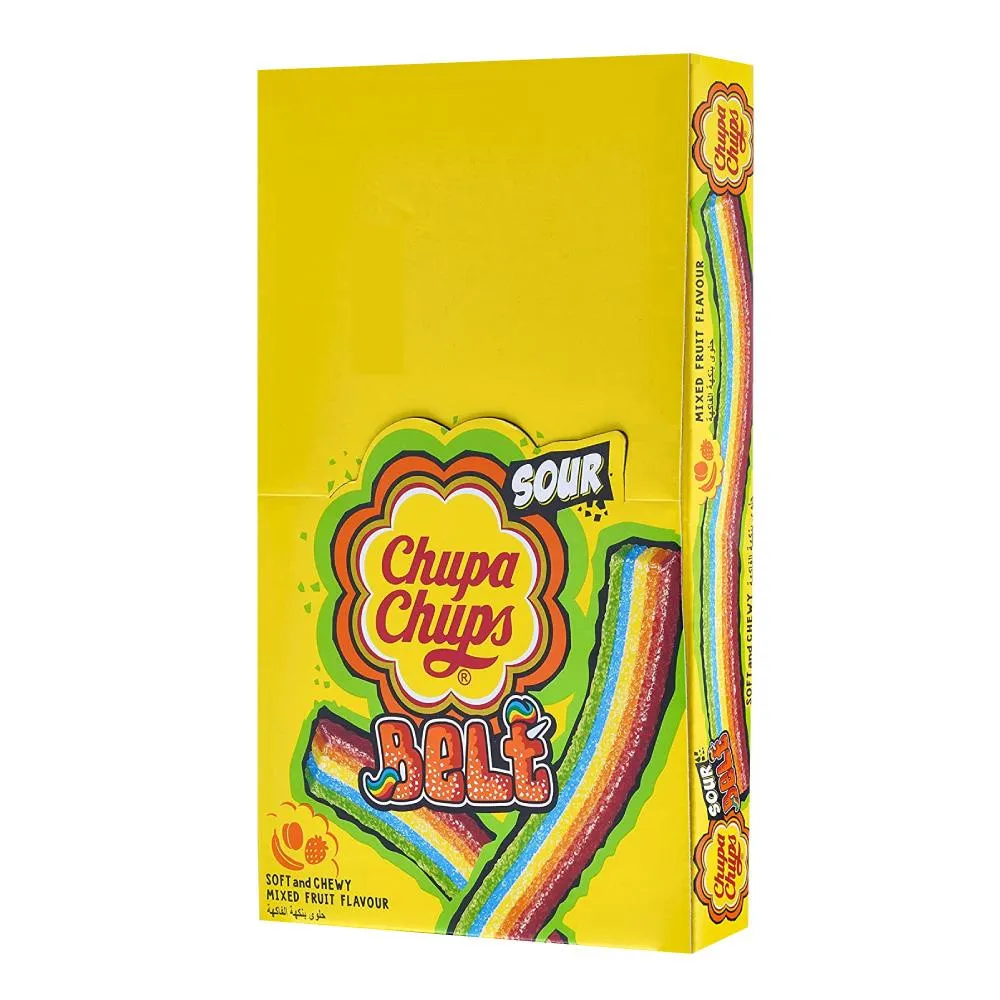 Chupa Chups Mixed Fruit Sour Belts 10g × 48 Pieces