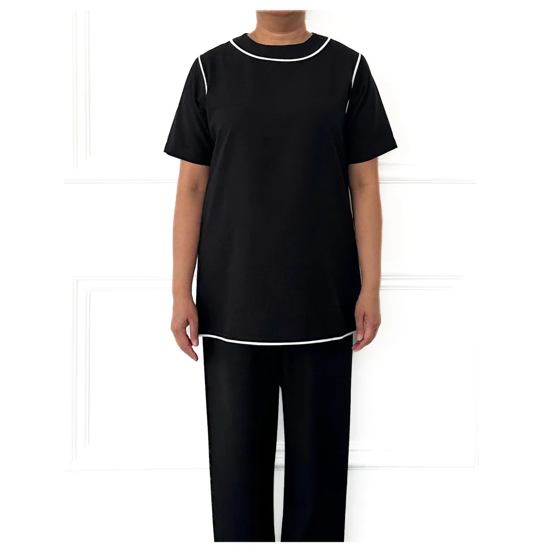Trimmed Turtleneck/trimmed Shoulders set