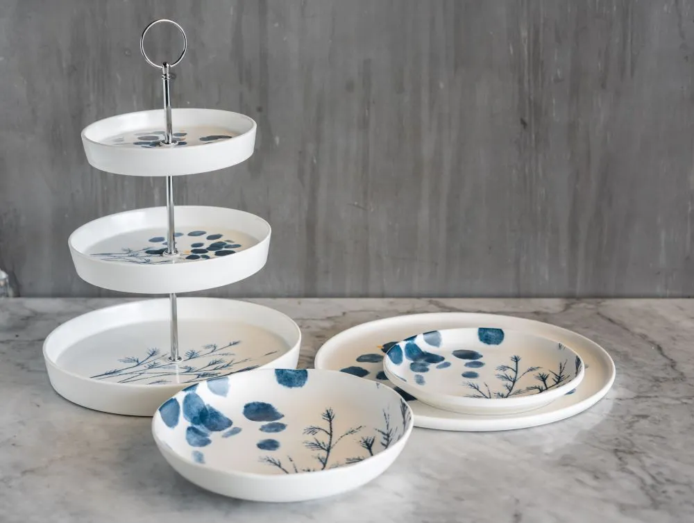 DINING SET - BLUE WHITE