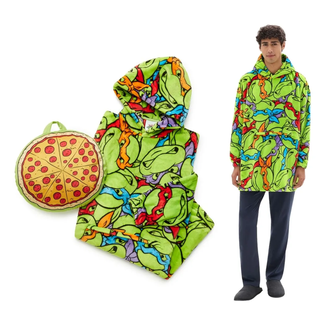 Ninja Turtles Oversized Allover Printed Long Sleeve Hoodie