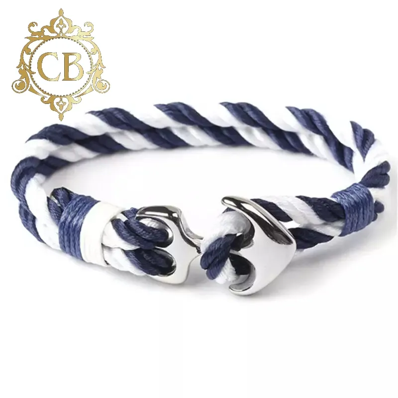 Anchor blue w white Bracelet