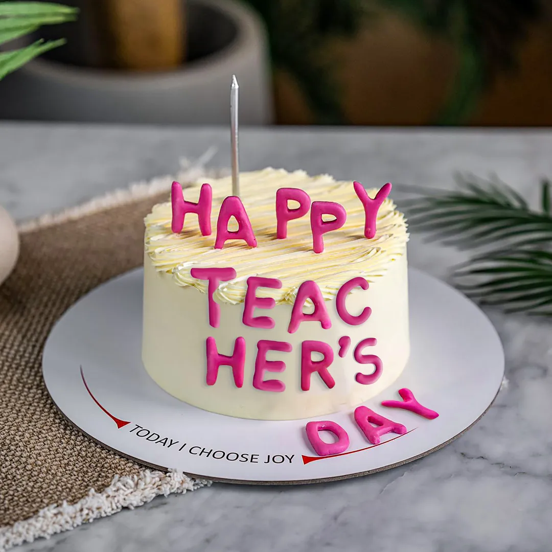 Teacher's Pink Happy Birthday Art Cake
