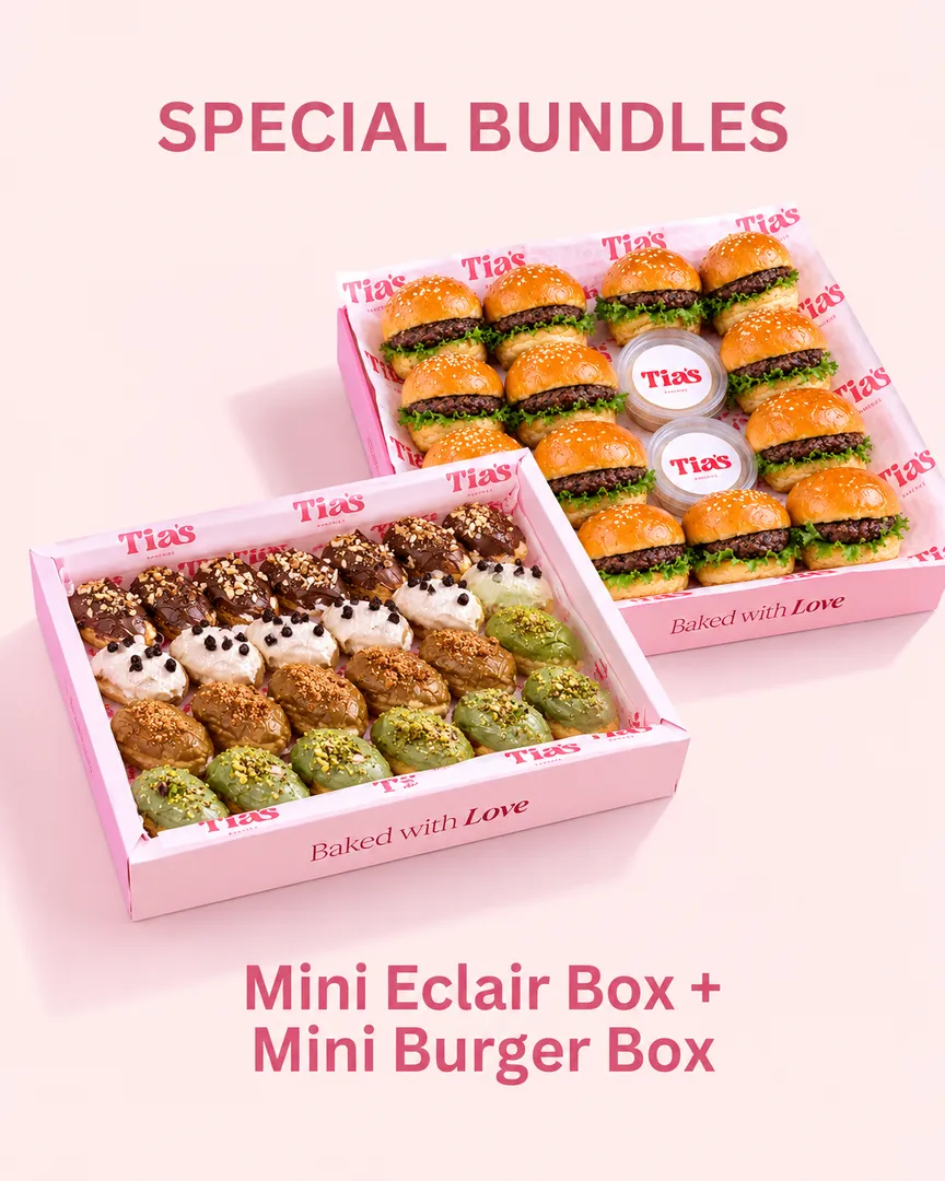 mini burger box + mini eclair box