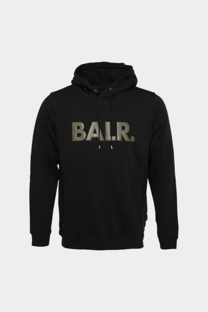 BALR. STRAIGHT HOODIE MEN BLACK/GREEN
