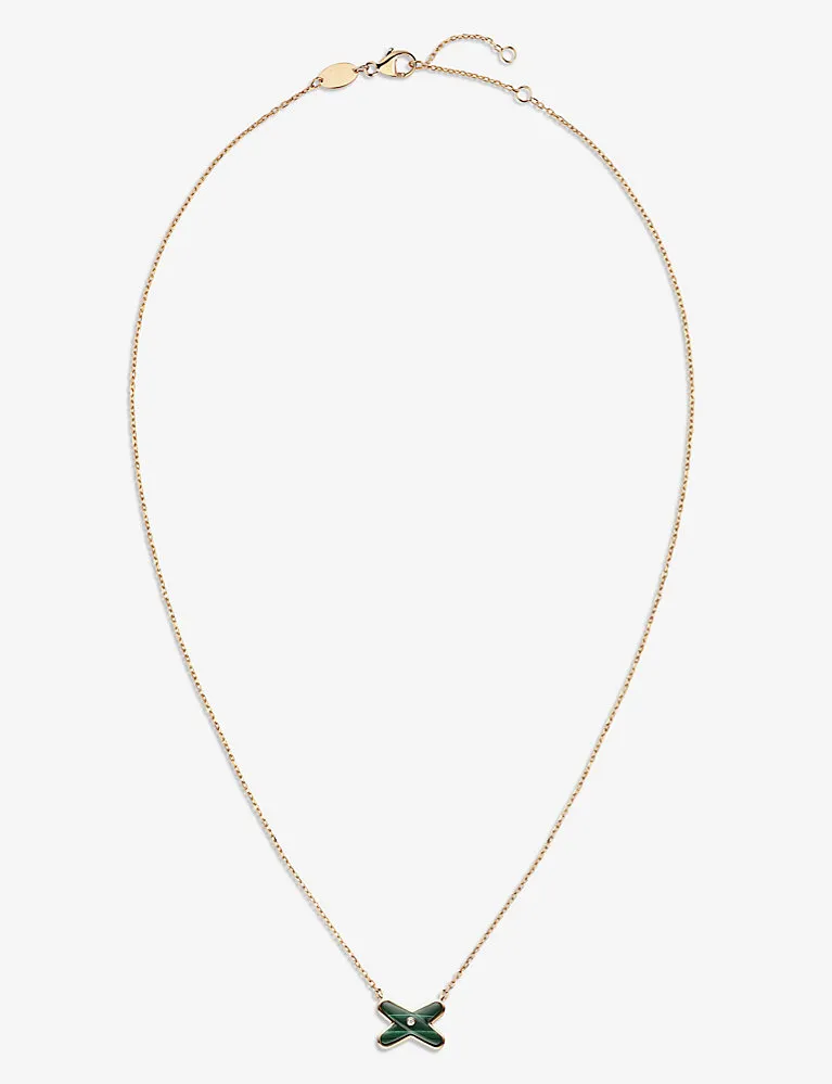 Chaumet Jeux De Liens 18Ct Rose-Gold, 0.004Ct Brilliant-Cut Diamond And Malachite Pendant Necklace