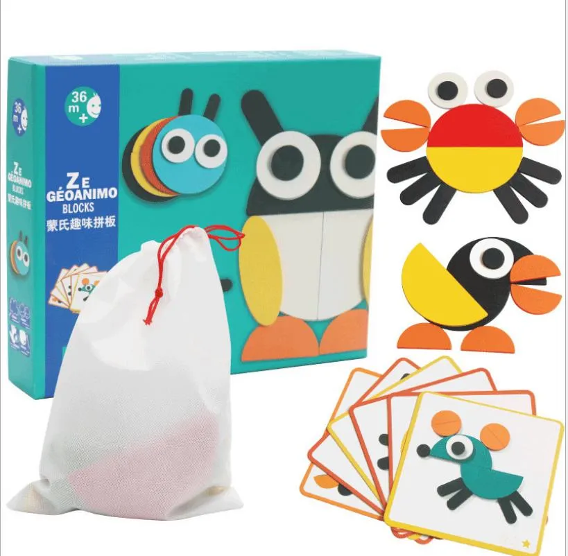 Cartoon animals shape puzzle