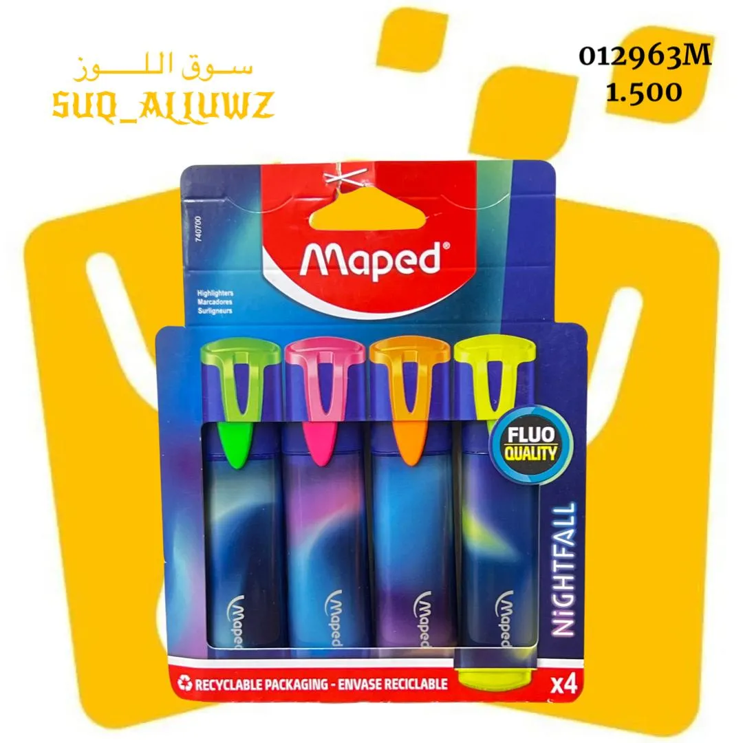 اقلام هايبلايتر 4 لون Maped