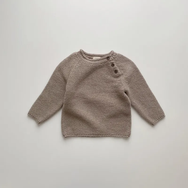 Cotton Knit Sweater (Taupe)