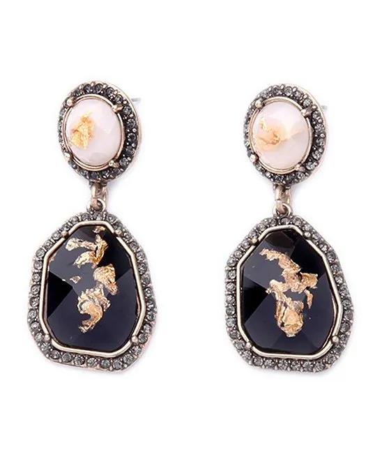 Crystal & Brass Bring It On Drop Earrings