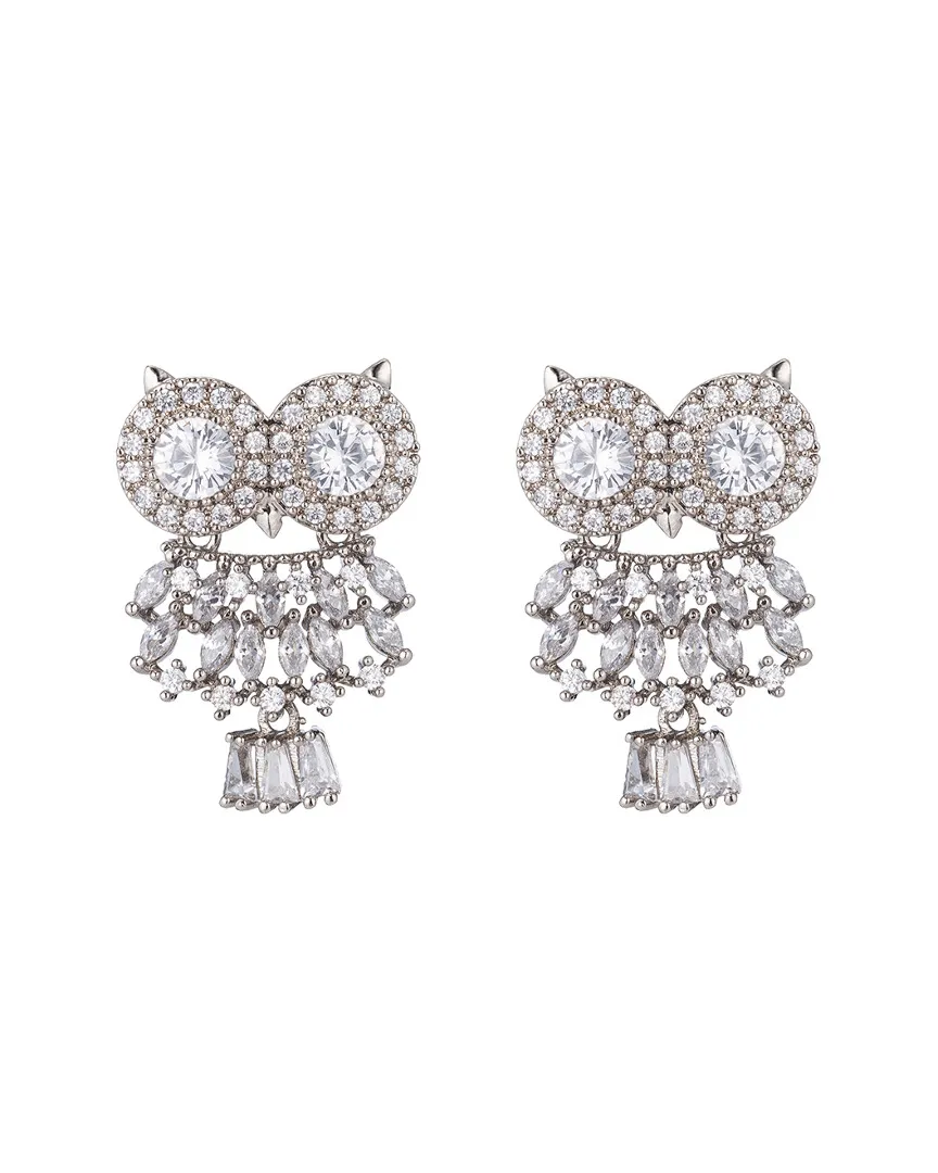 Eye Candy LA - Luxe Owl Crystal Drop Earrings