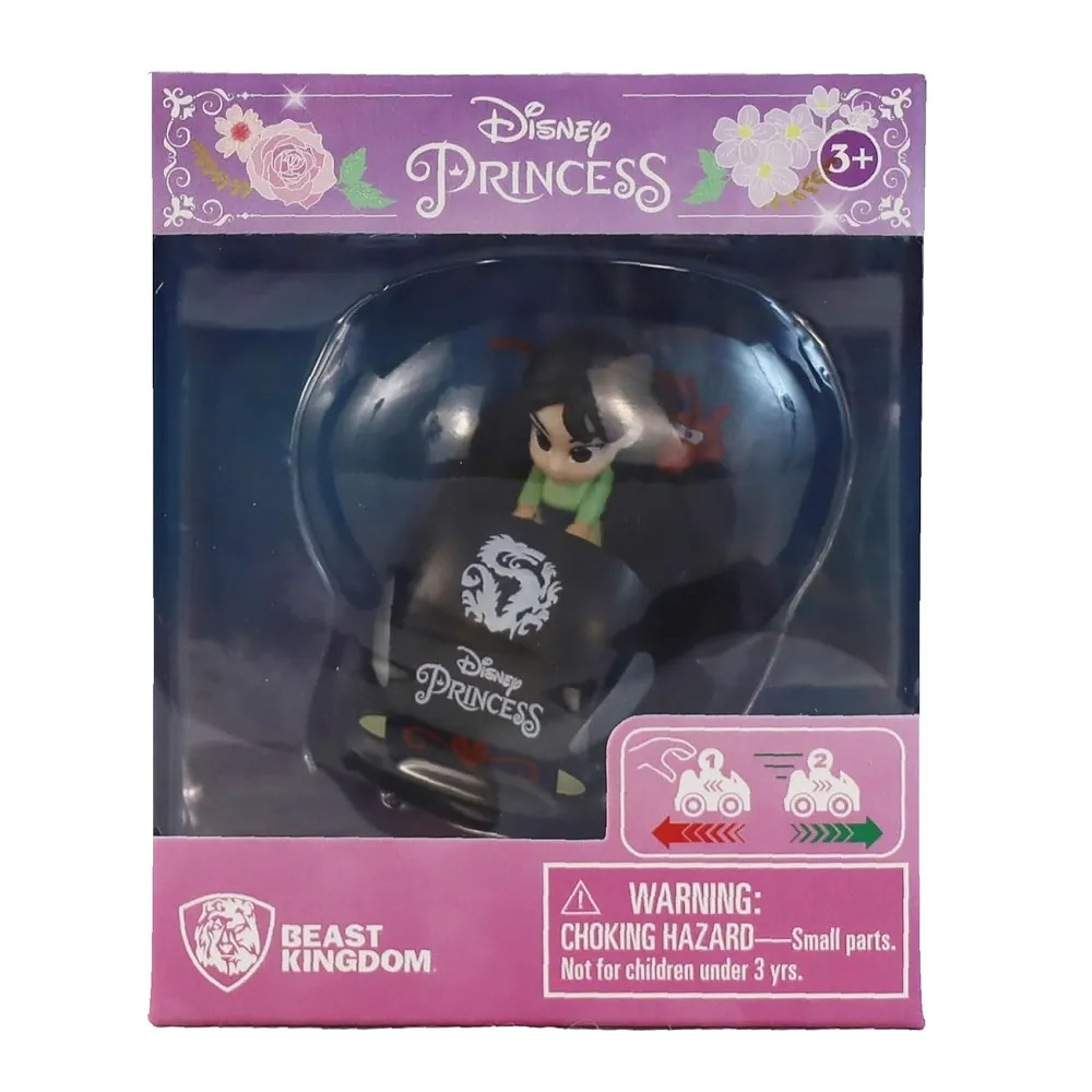 Disney Princess Mulan With Her Loyal Dragon Mushu in A Car