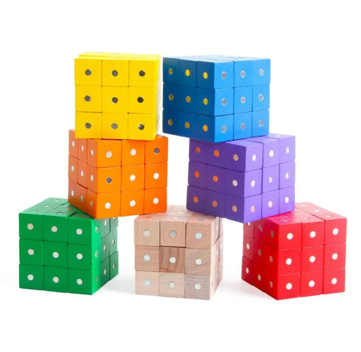 Magnetic cube blocks