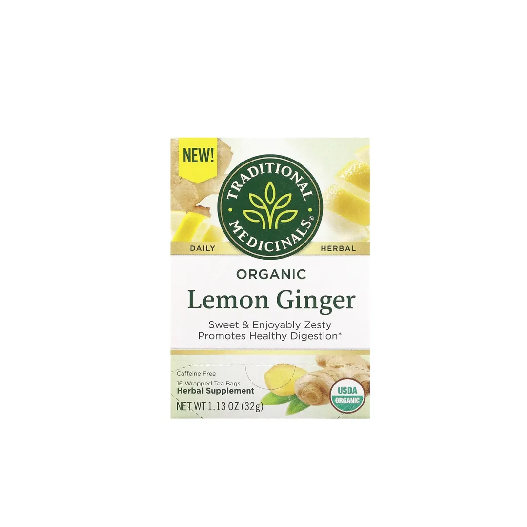 شاي الزنجبيل والليمون الأورجانيك 16 كيس شاي Traditional Medicinals