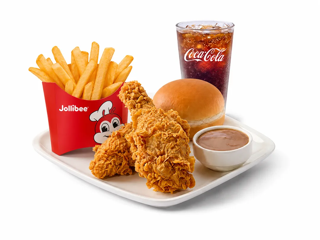 2Pc Chickenjoy With Fries, Bun Meal