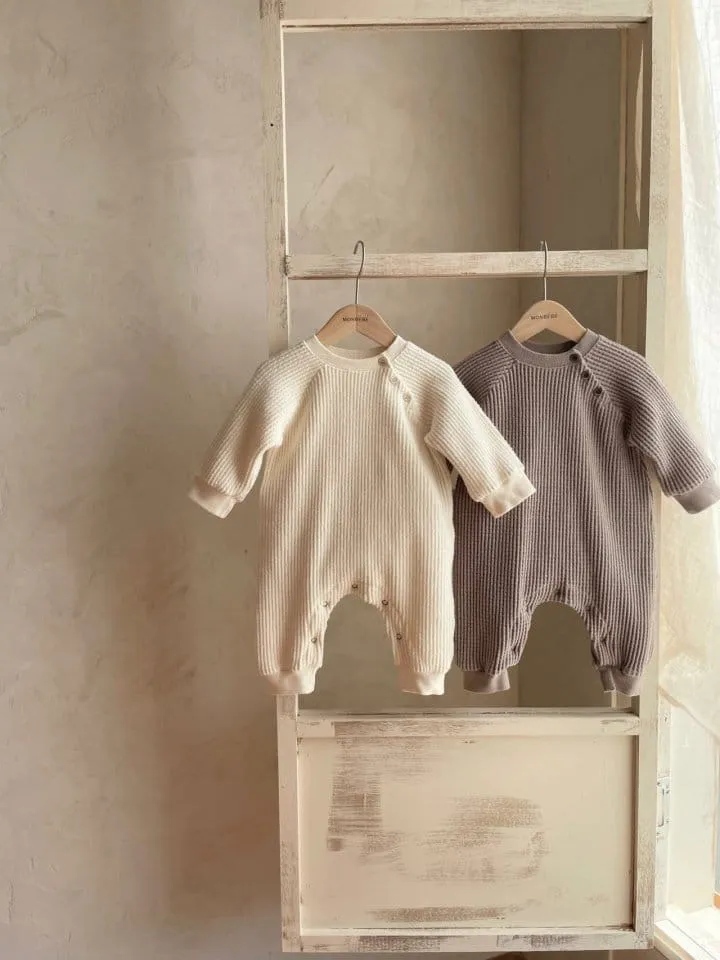 Waffle Boy Bodysuit- Dark Beige