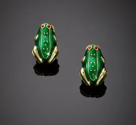 Kenneth Jay Lane - Green Frog Earrings