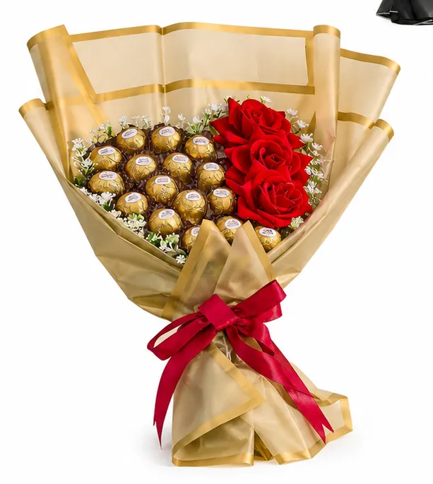 Love bouquet (medium size, 3 roses)