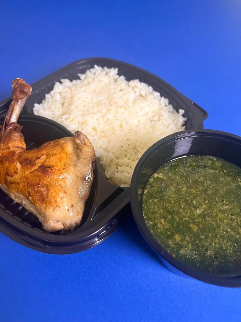 1/4 Roasted Chicken, Molokheya & Rice