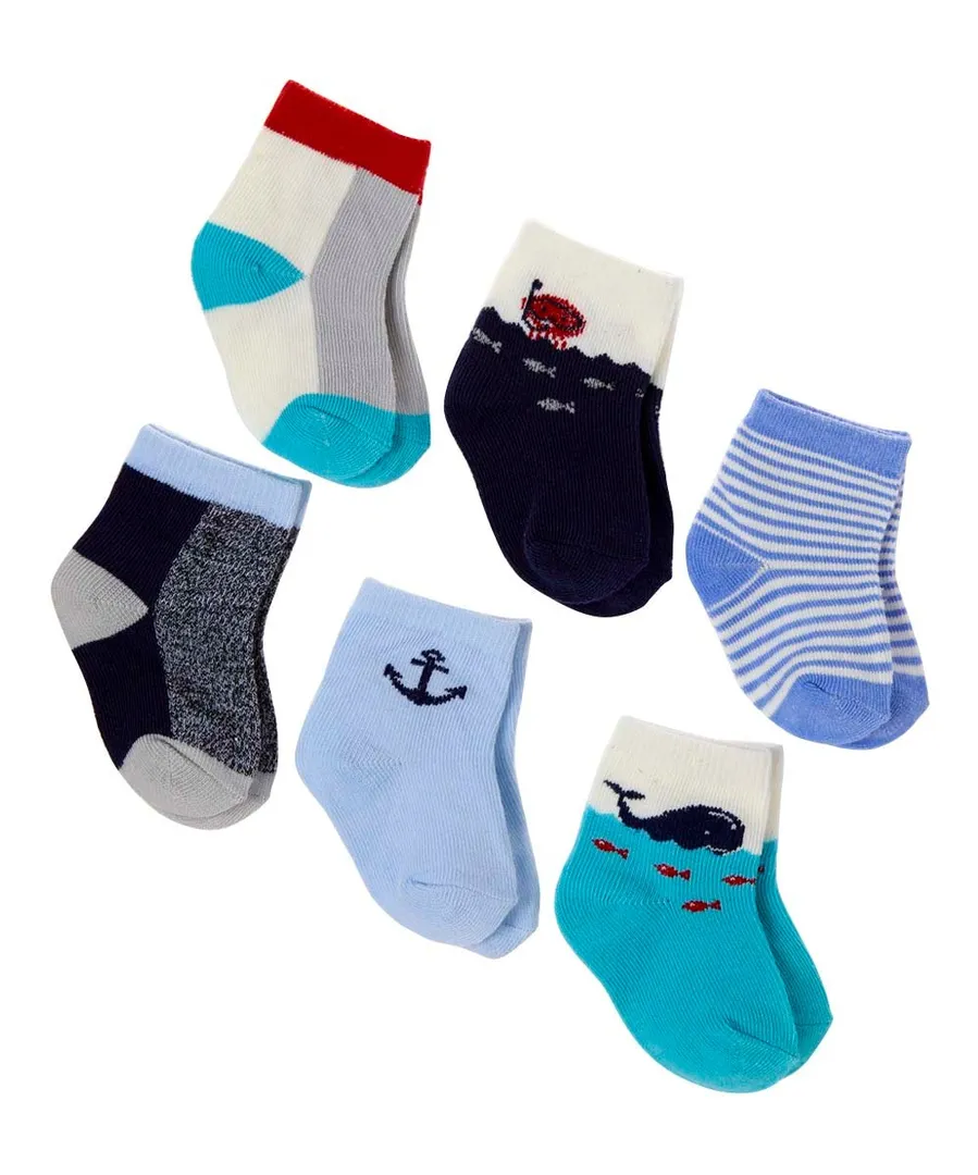 Blue Anchor 6-Pair Socks Set