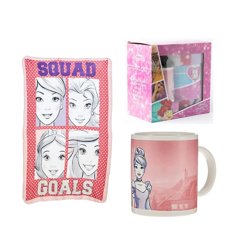 Disney Princess Gift Set Blanket + Mug