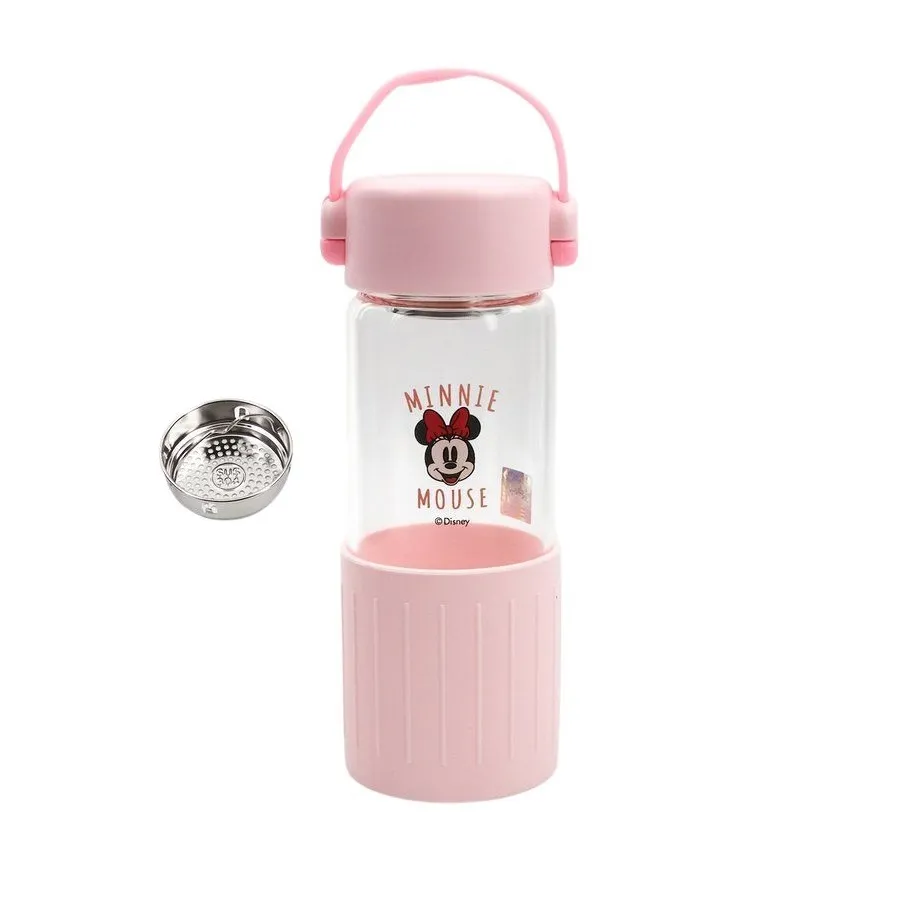 Minnie Mouse Glass Water Bottle 430 ml