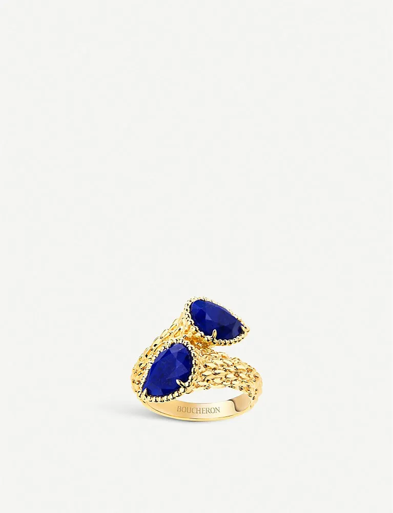 Boucheron Serpent Bohème Toi Et Moi 18Ct Yellow-Gold And 3.38Ct Lapis Lazuli Ring
