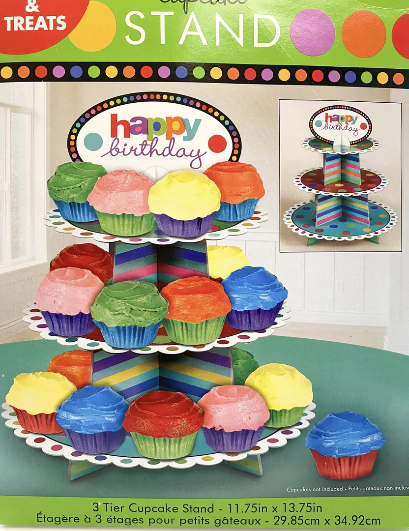 Birthday cupcake stand